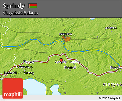 Physical 3D Map of Sprindy