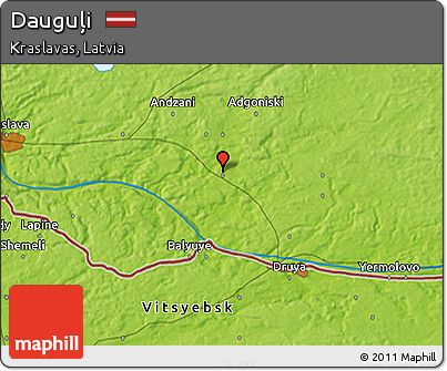 Physical 3D Map of Dauguļi