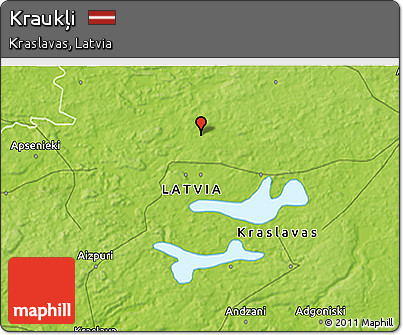 Physical 3D Map of Kraukļi
