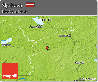 Physical 3D Map of Šķeltova
