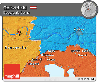 Political 3D Map of Geitvidiški