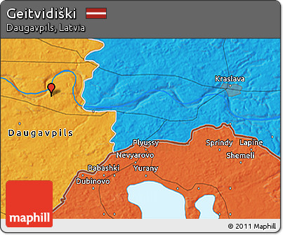 Political 3D Map of Geitvidiški