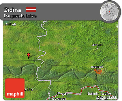Satellite 3D Map of Židina