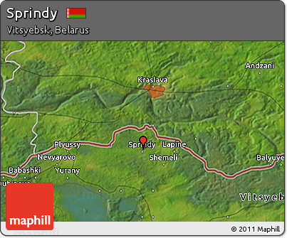 Satellite 3D Map of Sprindy