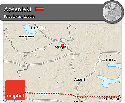 Shaded Relief 3D Map of Apšenieki