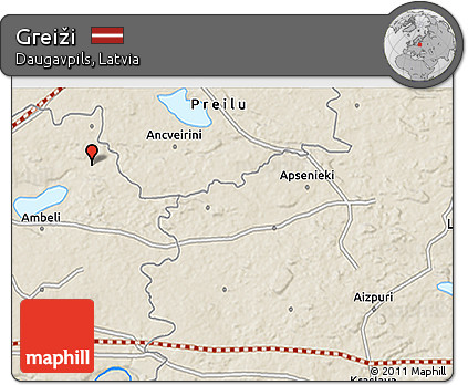 Shaded Relief 3D Map of Greiži
