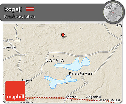 Shaded Relief 3D Map of Rogaļi