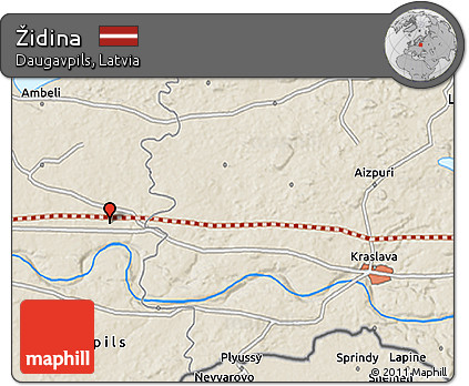 Shaded Relief 3D Map of Židina