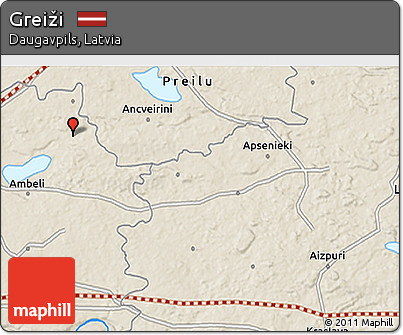 Shaded Relief 3D Map of Greiži