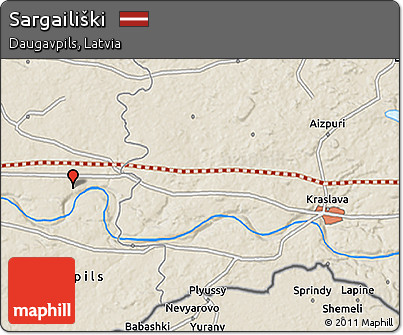 Shaded Relief 3D Map of Sargailiški