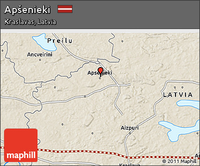 Shaded Relief 3D Map of Apšenieki