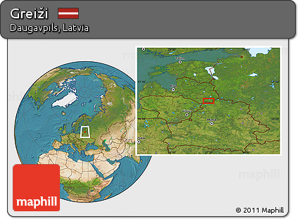 Satellite Location Map of Greiži