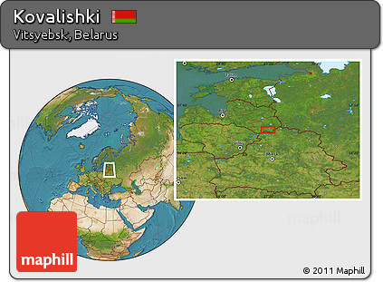 Satellite Location Map of Kovalishki