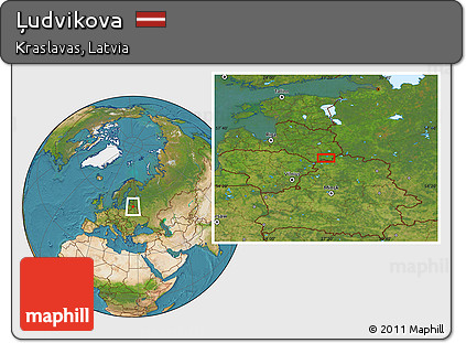 Satellite Location Map of Ļudvikova