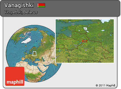 Satellite Location Map of Vanagishki
