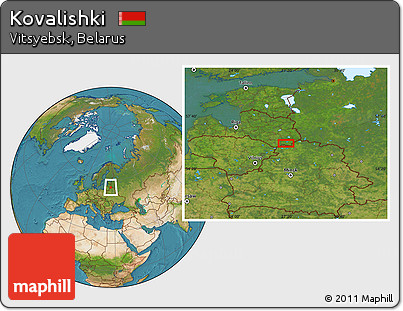 Satellite Location Map of Kovalishki