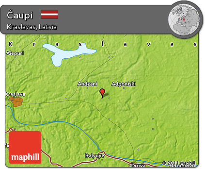 Physical Map of Čaupi