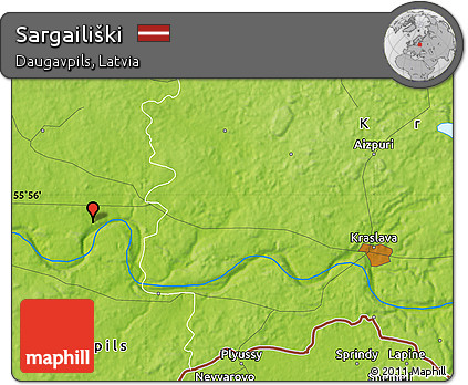 Physical Map of Sargailiški