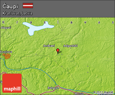 Physical Map of Čaupi