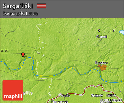Physical Map of Sargailiški