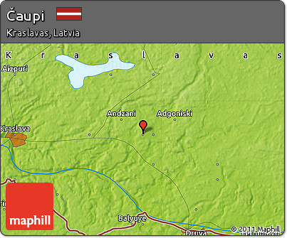 Physical Map of Čaupi