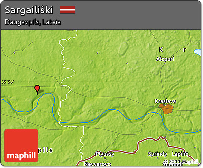 Physical Map of Sargailiški