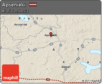 Shaded Relief Map of Apšenieki