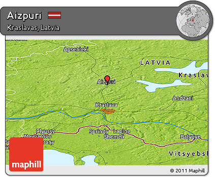 Physical Panoramic Map of Aizpuri