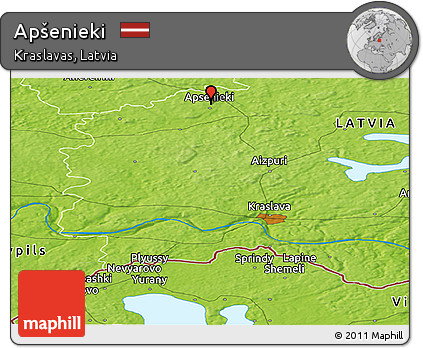 Physical Panoramic Map of Apšenieki