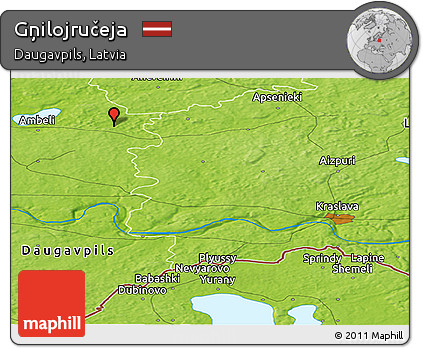 Physical Panoramic Map of Gņilojručeja