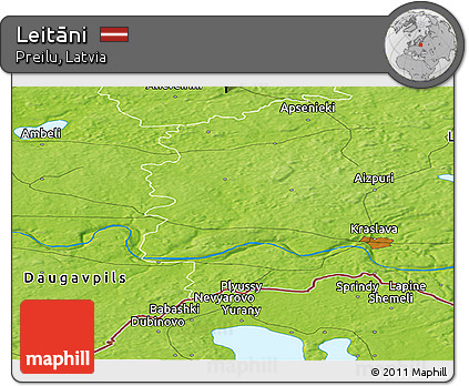 Physical Panoramic Map of Leitāni