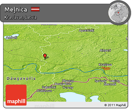 Physical Panoramic Map of Meļnica