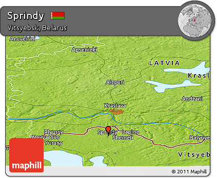 Physical Panoramic Map of Sprindy