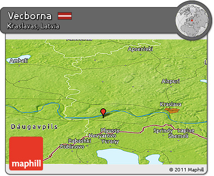 Physical Panoramic Map of Vecborna