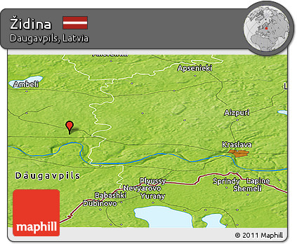 Physical Panoramic Map of Židina