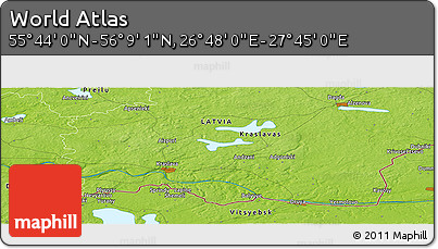 Physical Panoramic Map of the Area around 55° 56' 31" N, 27° 16' 29" E