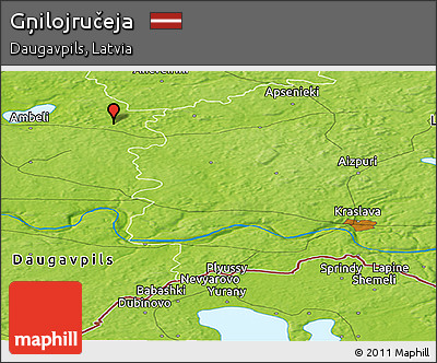 Physical Panoramic Map of Gņilojručeja