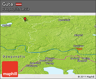 Physical Panoramic Map of Guta