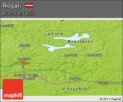 Physical Panoramic Map of Rogaļi