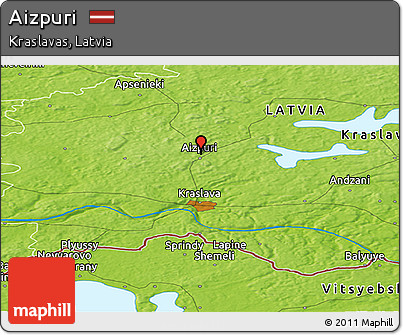 Physical Panoramic Map of Aizpuri