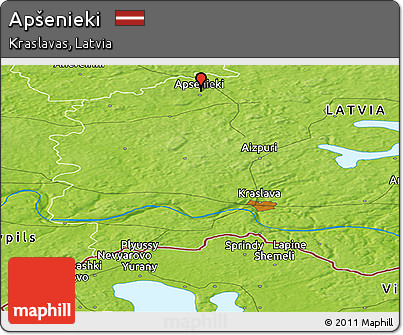 Physical Panoramic Map of Apšenieki