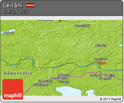 Physical Panoramic Map of Leitāni