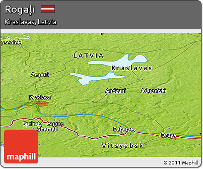Physical Panoramic Map of Rogaļi
