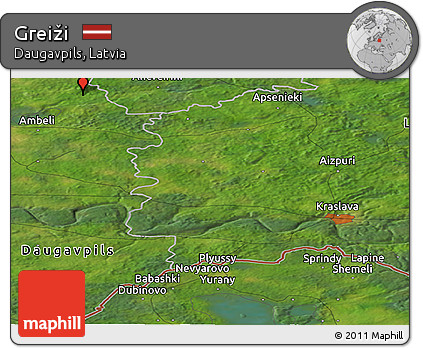 Satellite Panoramic Map of Greiži