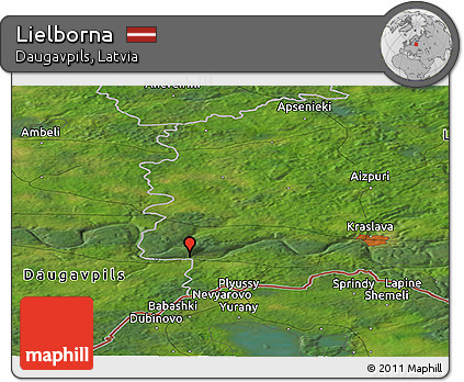 Satellite Panoramic Map of Lielborna