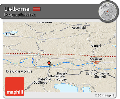 Shaded Relief Panoramic Map of Lielborna