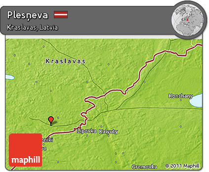 Physical 3D Map of Plesņeva