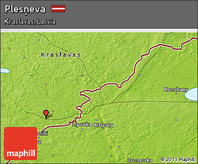 Physical 3D Map of Plesņeva