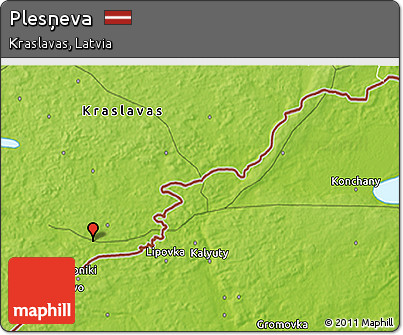 Physical 3D Map of Plesņeva
