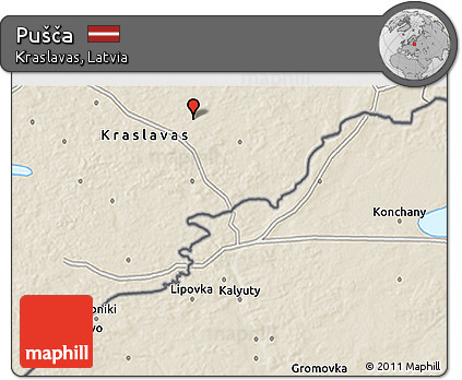 Shaded Relief 3D Map of Pušča